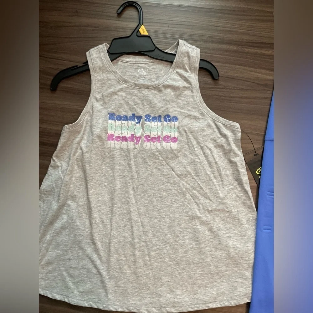 Athletic Works Girls Activewear Matching Set - Gray and Blue size L 10/12-NWT